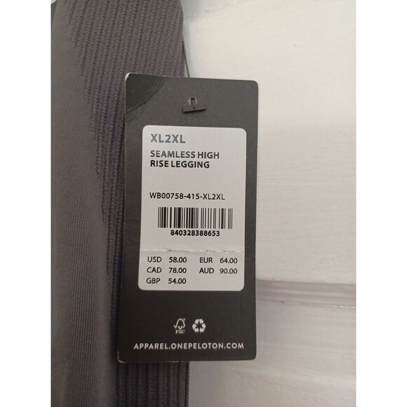 Peloton NWT gray seamless high rise legging womens XL/XXL activewear sport cycle - Picture 3 of 11